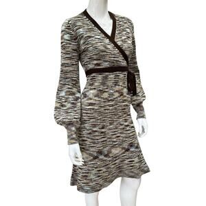 Vintage 1970’s Space Dyed Knit Long Sleeve Dress, Small